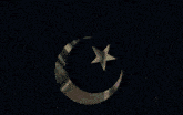 a red circle with a crescent moon and star on it