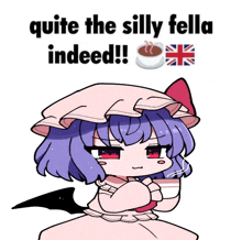 quite the silly fella indeed with a girl holding a cup