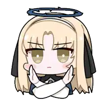 a cartoon of a girl with a halo on her head