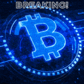 a blue coin with the letter b on it and the words breaking below it
