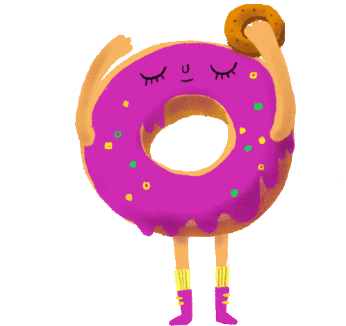 Donuts Waving Donuts Sticker