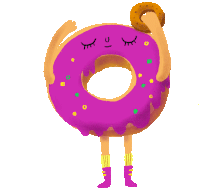 Donuts Waving Donuts Sticker - Donuts Waving Donuts Cute Donut Stickers