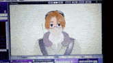 a computer screen with a cartoon character on it and the word playing on the top