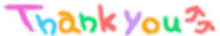 a colorful thank you sign on a white background .