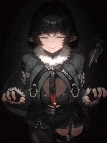 a girl with a rover belt around her waist