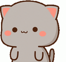 a cartoon cat with a heart in its mouth