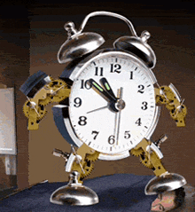 Alarm-clock-hitting-guy Time-to-wake-up GIF