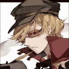 a drawing of a man with glasses and a hat