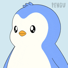a blue and white penguin with hyperliquid written underneath it