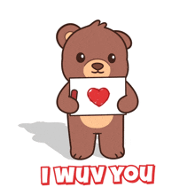 a brown teddy bear is holding a card that says i love you