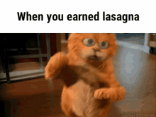 Garfield When You Earned Lasagna GIF