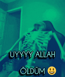 a picture of a skeleton with the words uyyy allah written above it
