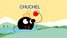 a cartoon character with the name chuchel on the top
