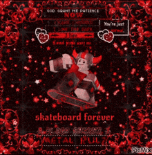 a picture of a person riding a skateboard with the words skateboard forever on the bottom