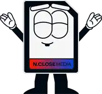a cartoon character with n.closemedia written on the bottom
