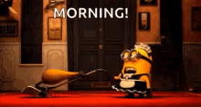 Morning Minions GIF - Morning Minions Housecleaning GIFs