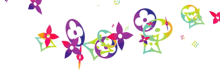 a white background with a bunch of colorful flowers on it