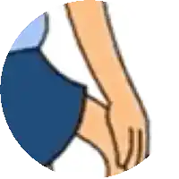 a cartoon drawing of a person 's arm and leg .