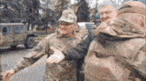 president ukrainian politic soldiers ukraine hand shaking