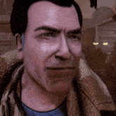 a man with a serious look on his face