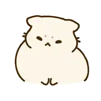a cartoon drawing of a cat with a surprised look on its face .