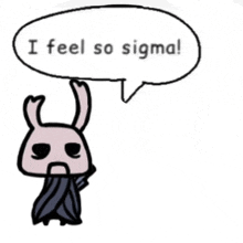 a cartoon of a rabbit with a speech bubble saying i feel so sigma