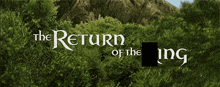 a poster for the return of the ing shows a mountain in the background