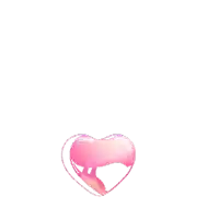 a pink heart is floating in the air with a white background .