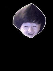 a pixelated image of a man 's face with a big smile on it .