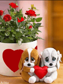 Dogs With Love Heart GIF