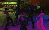 a group of zombies are dancing in a club