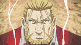 a man with glasses and a beard has a red shirt on