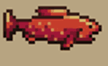 pixel art fish red monster