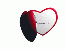 a heart shaped mirror with a picture of a girl and the words i love rotoko nn