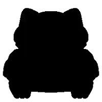 a pixel art drawing of a cat shaped like the thing from fantastic four