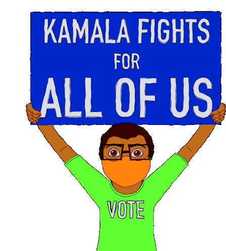 Kamala Fights For All Of Us Kamala Sticker - Kamala Fights For All Of Us Kamala Kamala Harris Stickers