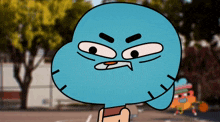 gumball from the amazing world of gumball is shown with an angry look on his face