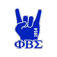a blue hand making a horns sign with the letters fbs
