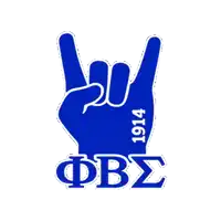 a blue hand making a horns sign with the letters fbs