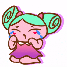 cute mint girl lovely cry