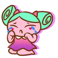 a cartoon drawing of a girl crying with tears running down her face