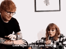 Taylor Swift Ed GIF - Taylor Swift Ed Look What I Did For You Today GIFs
