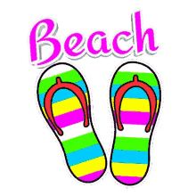 beach slippers flip flops rainbow summer