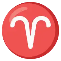 a red circle with a white ram symbol inside