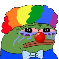 a cartoon of a frog dressed as a clown