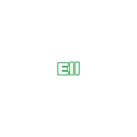 a green line drawing of the letter e on a white background