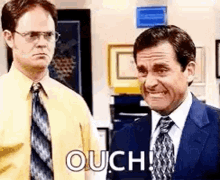 The Office Ouch GIF - The Office Ouch Michael Scott GIFs
