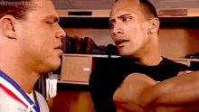 The Rock The Peoples Elbow GIF - The Rock The Peoples Elbow Kurt Angle GIFs
