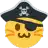 a yellow smiley face wearing a pirate hat and eyepatch .