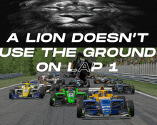 a lion does n't use the ground on lap one